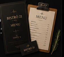 Exemplo de design gráfico para restaurante