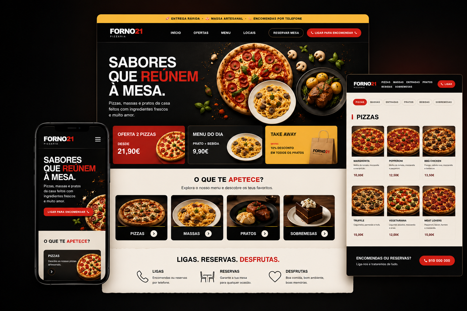 Mockup de website criado pela ELEVO